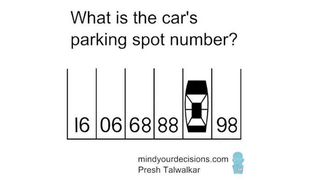 Para adivinar sobre qué número está estacionado el coche de este acertijo no necesitas calculadora